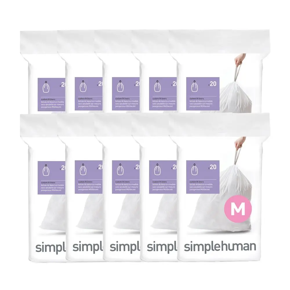 

Code M 200 Count, Dispenser Pack Custom Fit Liners, Drawstring Trash Bags, 45 Liter 11.9 Gallon, White