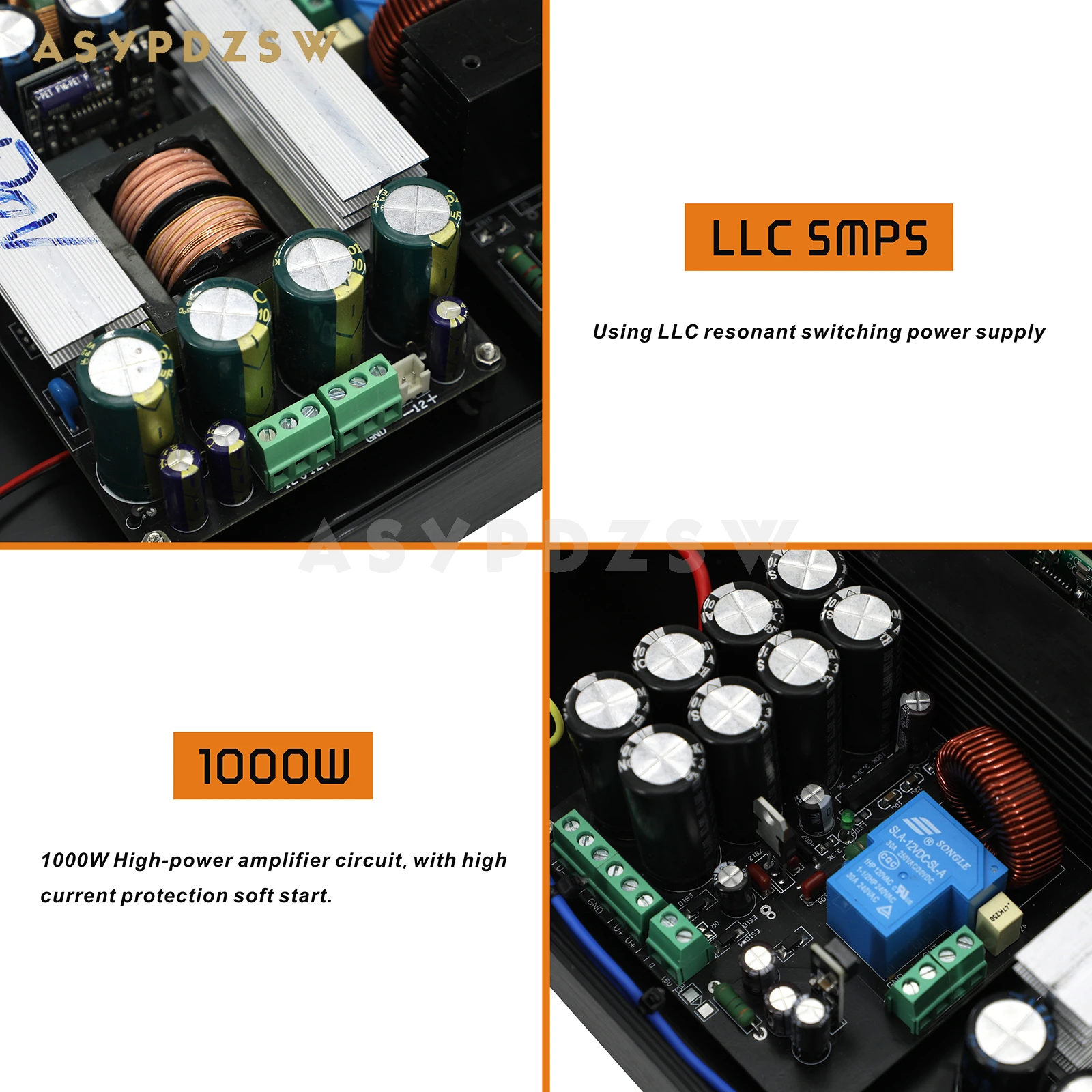 AS1000 High power Mono Class D Power amplifier 1000W Stage audio IRS2092+IRFB4227 Digital power amp