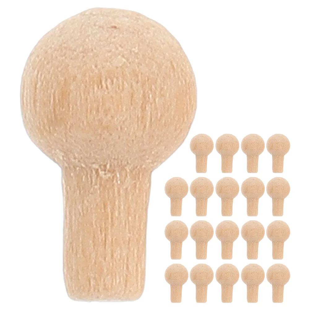 

20 Pcs Miniature Drawer Handle Door Knob Craft Furniture Dollhouse Pull Decorative Knobs Cabinet for Wood Cabinets Tiny Wooden