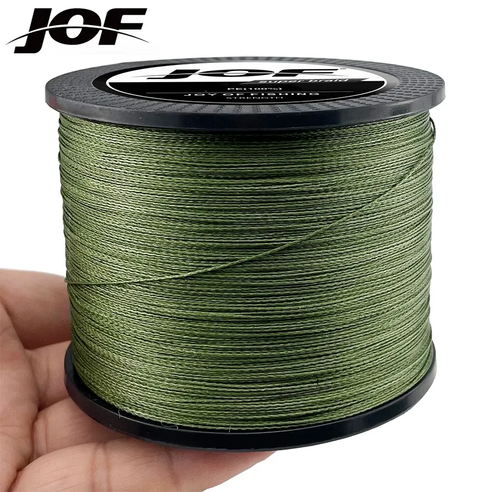 JOF 8 Strands Abrasion Resistant Braided Fishing Line PE Super Strong Anti-bite Line For Freshwater Saltwater 300M 500M 1000M