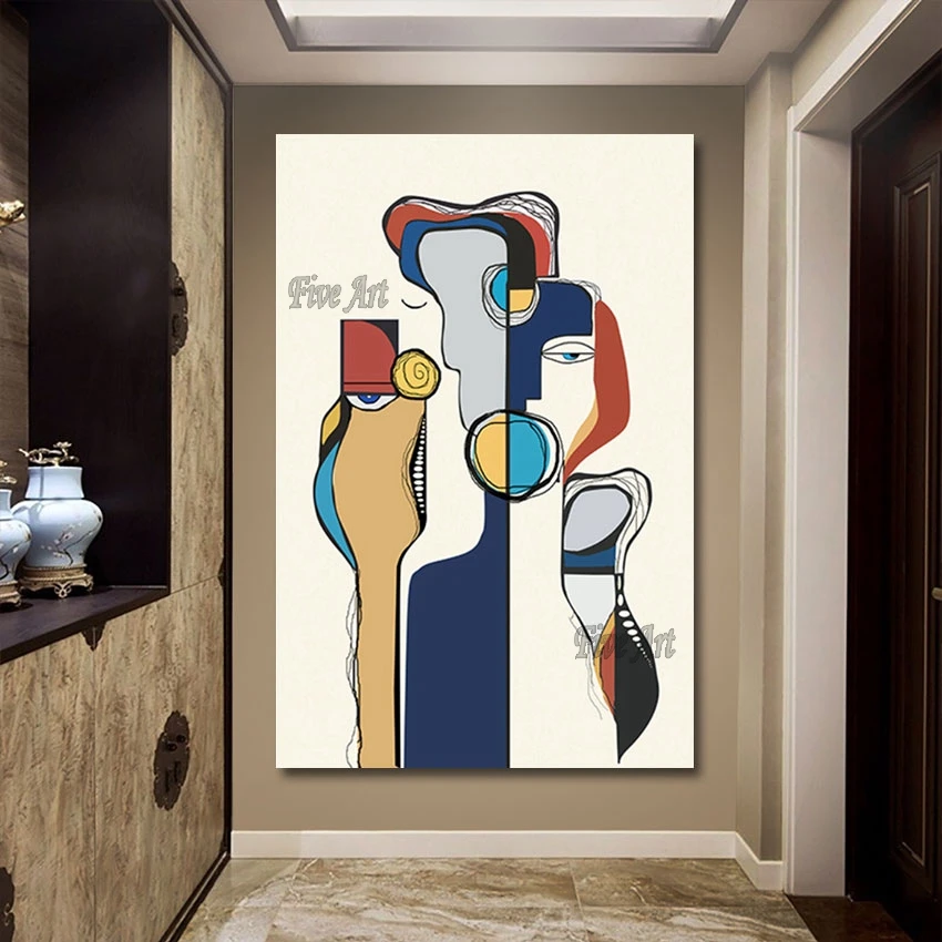 Large Size Hand Painted Modern Abstract Acrylic Oil Painting Picasso Reproduction No Frame Picture Art For Living Room Decor