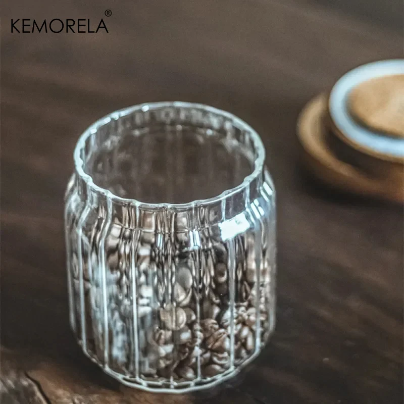 Glass Storage Jar With Acacia Wooden Cover Kitchen Snacks Tea Coffee Bean High Capacity High borosilicate Sealed Storage Bottles