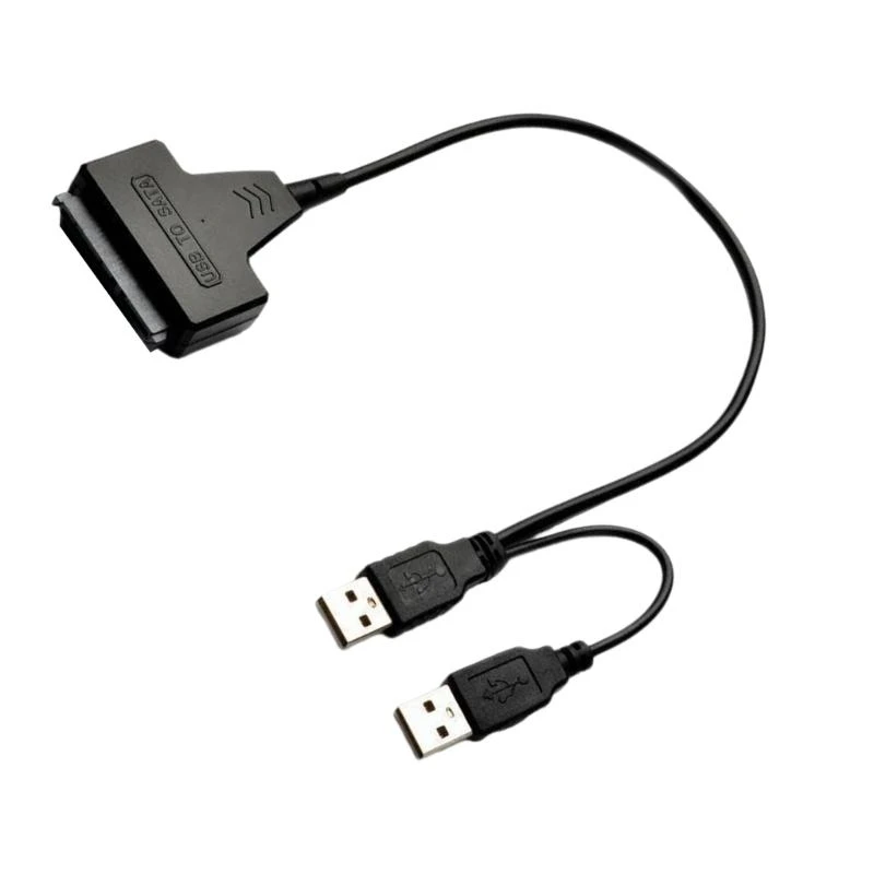 

B95C USB к кабелю адаптера SATAS для 2,5 -дюймовых SSD/HDD, перенос данных с быстрой скоростью с двумя портами USB и
