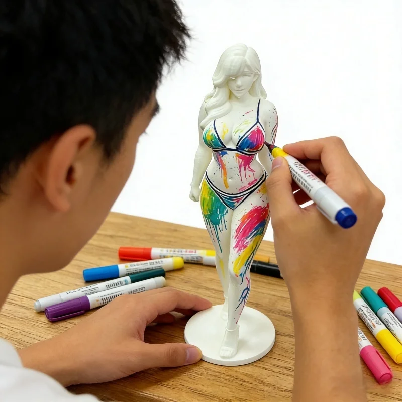 Original 3D Stereo Pure Desire Ornament Long Hair Bikini Figurine Sculpture Desktop Decoration for Home
