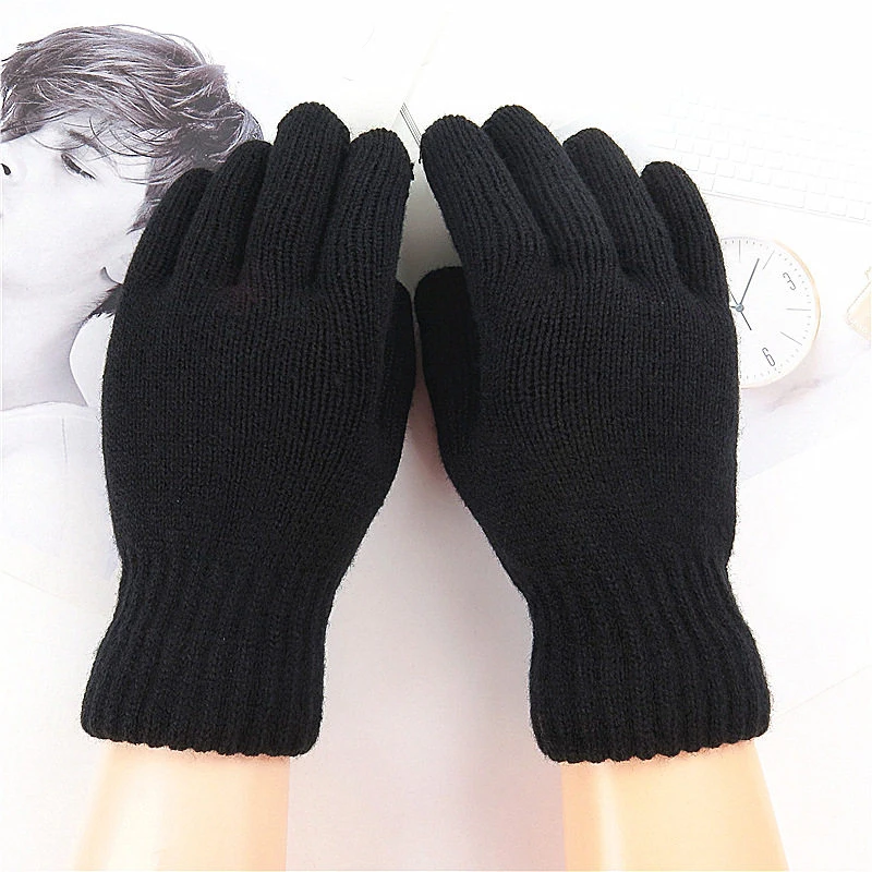 

1pair Men's Winter Thickened Knitted Touchscreen Gloves For Outdoor Cycling, Cold Protection And Warmth