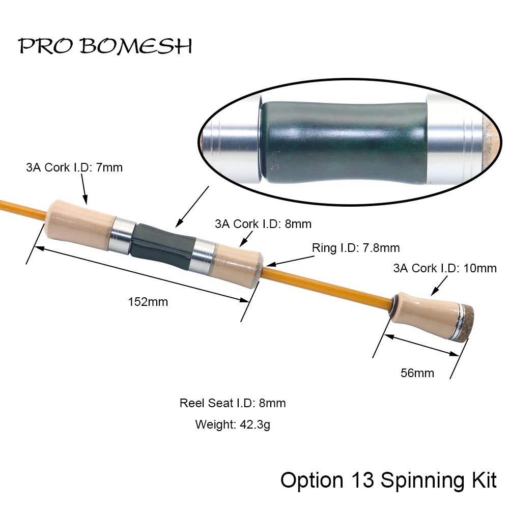 Pro Bomesh Holz Spinning Casting Reel Sitz Split 3A Kork Griff Kit DIY Forelle Angelrute Gebäude Komponente Reparatur Zubehör – Detail 35