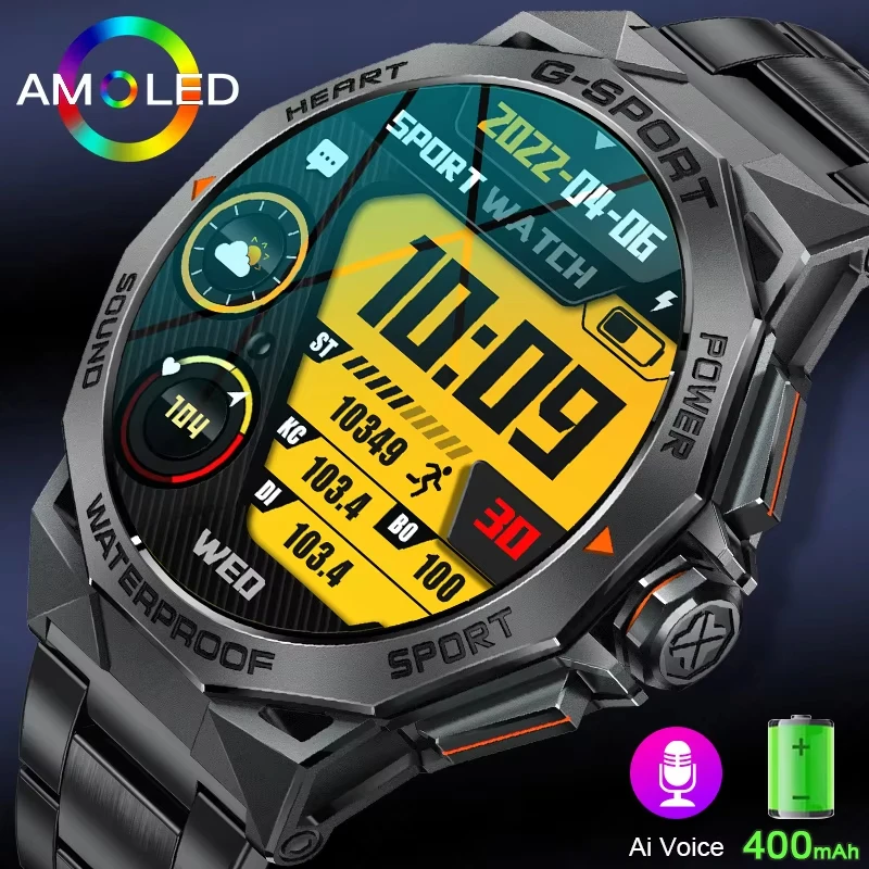 

LIGE 2024, умные часы для мужчин, AMOLED HD-экран, Bluetooth-часы для вызова, пульсометр, кислород в крови, монитор здоровья, спортивные часы для мужчин, умные часы