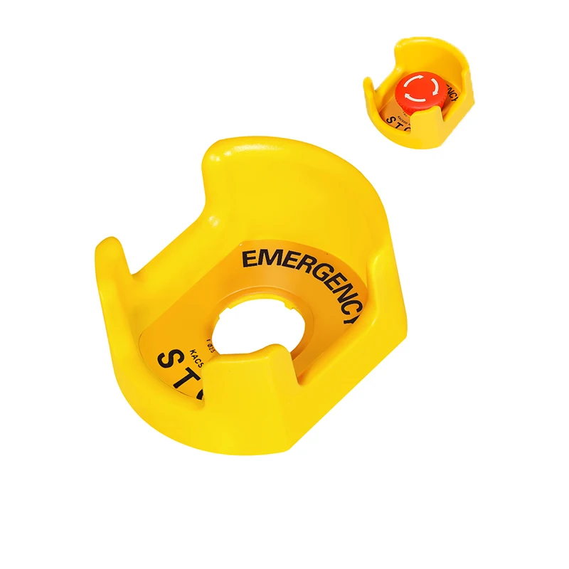 Кнопка-остановки-анти-средство-желтый-22-мм-аварийная-грибовидная-головка-защитное-кольцо-кольцо