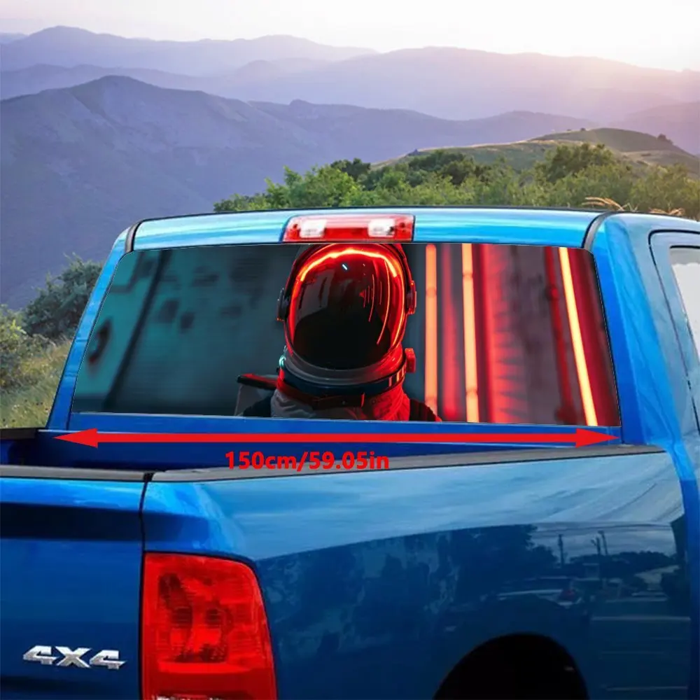 Cyber Space Explorer Car Accessories Rear Windshield Sticker, Truck Window See Through Perforated Window Car Vinyl Wraps Decal D