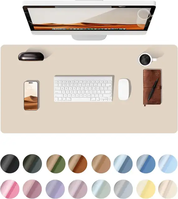 Large Mouse Pad,Office Desk Mat, Leather Desk Pad Protector, Non-Slip
