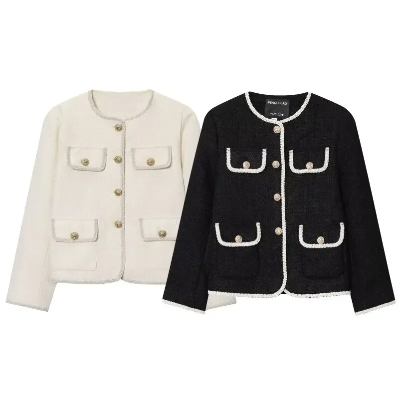 

Винтажная элегантная куртка с круглым вырезом, модное женское теплое пальто, верхняя одежда, уличная одежда с длинными рукавами, топы, пальто