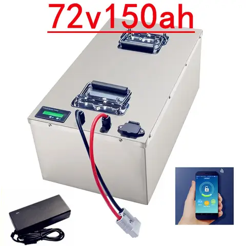 Batterie lithium-ion étanche 72v 150Ah 100 BMS pour 7000w 6000W 5000w vélo tricycle chariot élévateur moto AGV + chargeur 10A.