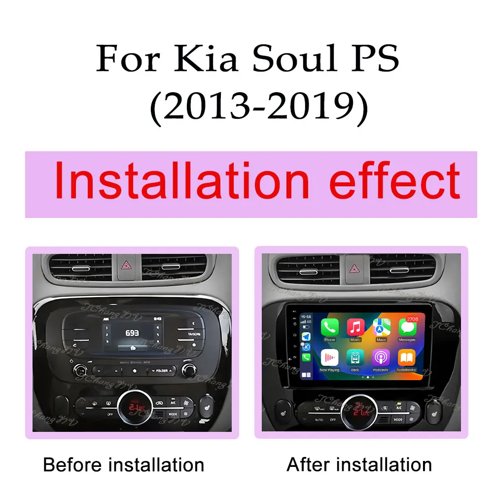 CarPlay for Kia Soul PS 2013 - 2019 Car Radio Video Audio Multimedia Player Split Screen DSP Stereo GPS Navigation HD Screen BT