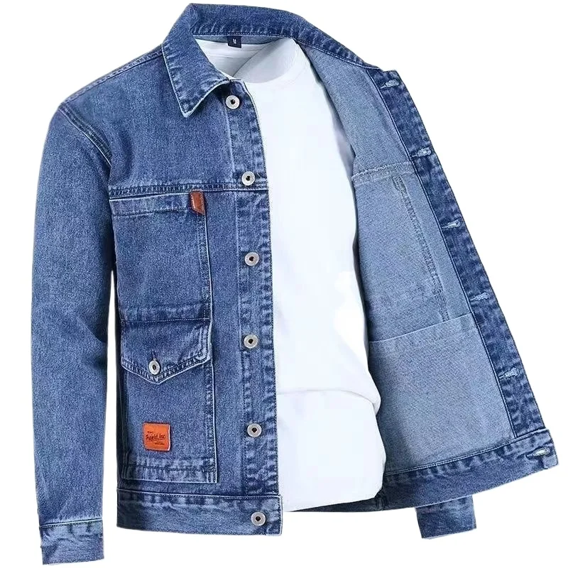 2026 Spring and Autumn New Fashion Trend Solid Color Denim Jacket Men's Casual Loose Comfortable Large Size High Quality Coat