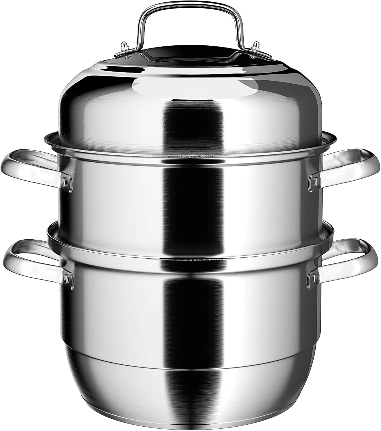 

Large Stainless Steel Induction Steamer Pot for Cooking(34cm), 3 Tier Steamer for Cooking, 13 2/5 Inch Steam Pot for Dum