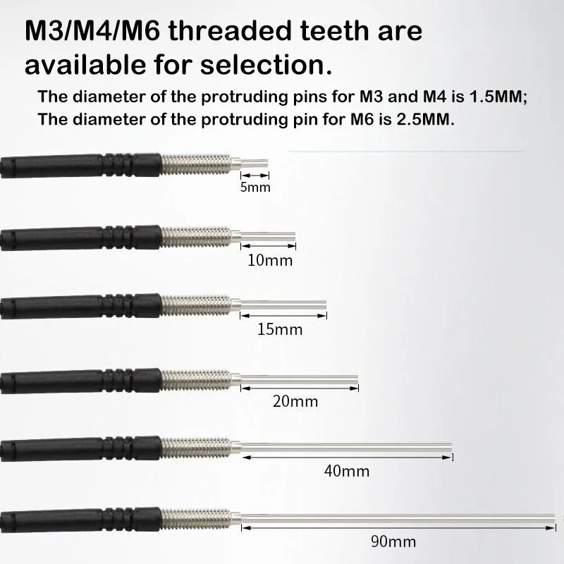 M3M4M6 optical fiber sensor probe - diffuse reflection optical fiber line - convex pin type - extended 5/10/15/20/40/90mm