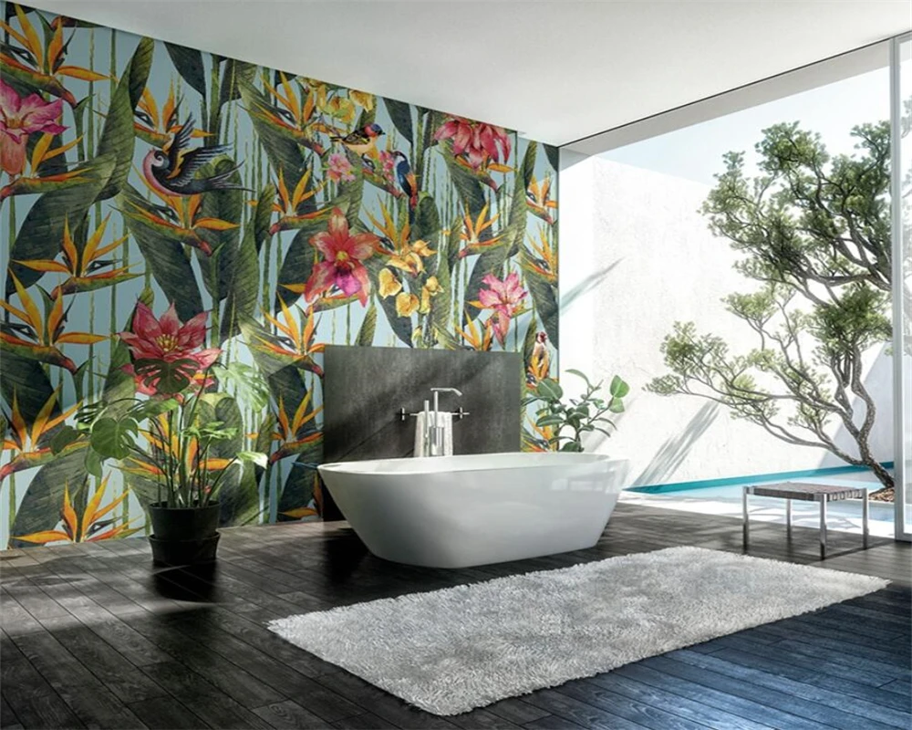 beibehang Customized modern  rose garden wallpaper bedroom living room sofa background hotel wallpaper