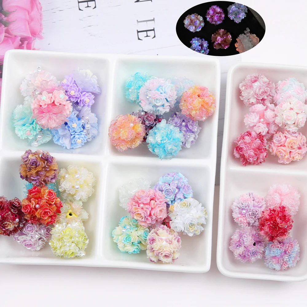 

Фурнитура и компоненты для ювелирных изделий сердечного дизайна/светящийся эффект/бусины «сделай сам»/ручная работа/бусины из полимерной глины/бусины из смолы с цветком # 18187