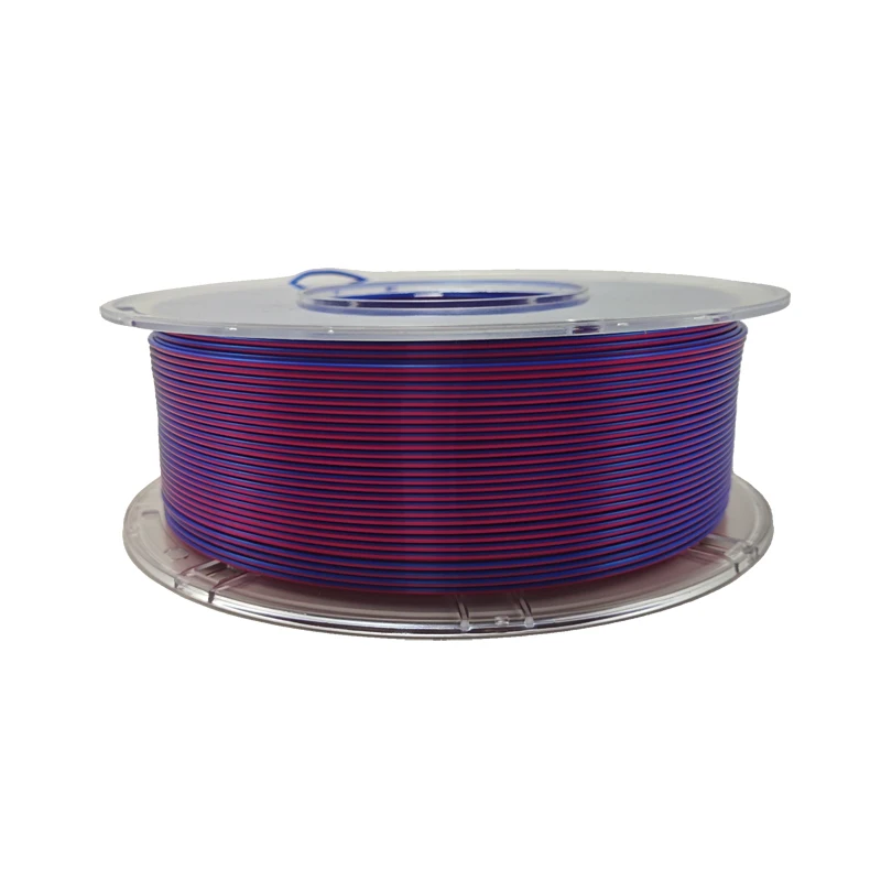 Silk PLA Dual Colors Red Blue 3D Printer Filament 1.75mm 1kg /2.2lbs two in one Color 3D Printing Materials Filament