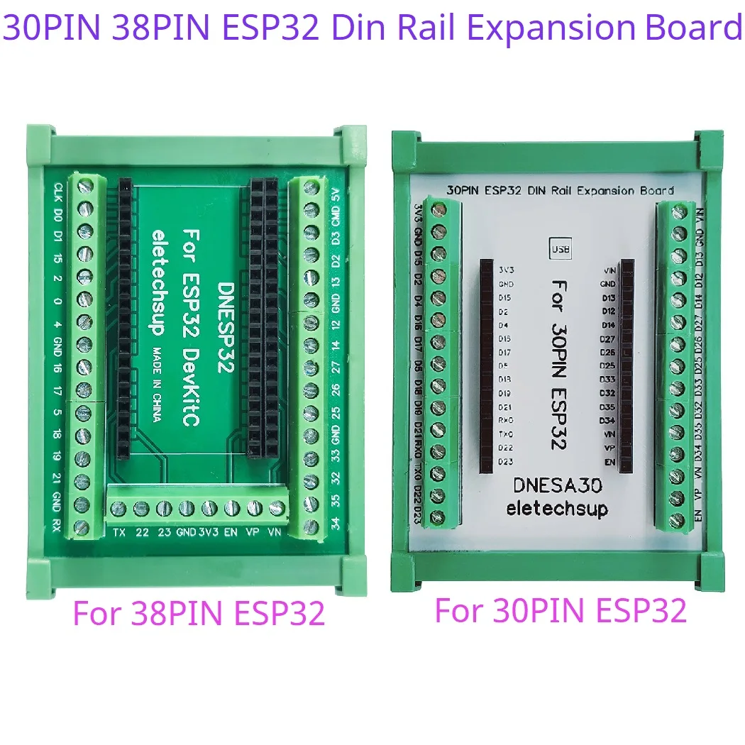 Din Rail Mounting DIN35 C45 Rail ESP32 Base Plate 3.96 Terminal Screw Terminal Block Adapter Module for Arduino Wifi BT IOT DIY