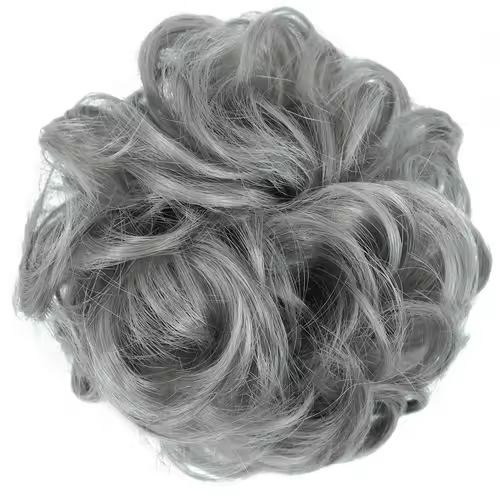 Azqueen Synthetic Messy Bun Chignon Donut Gary Brown Color Hair Bun Pad Elastic Hair Rope Rubber Band Hair Extensions - Image 29