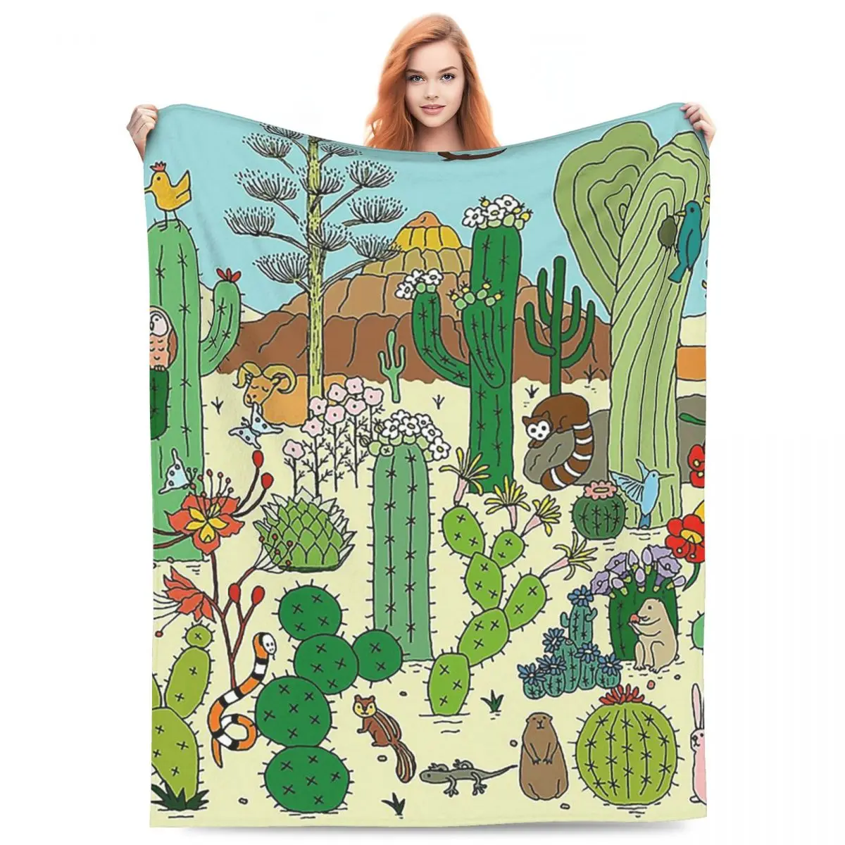 

Arizona Desert Museum Blankets Flannel Sofa Lightweight Throw Blankets for Couch Bedding Outdoor Throws Bedspread Quilt