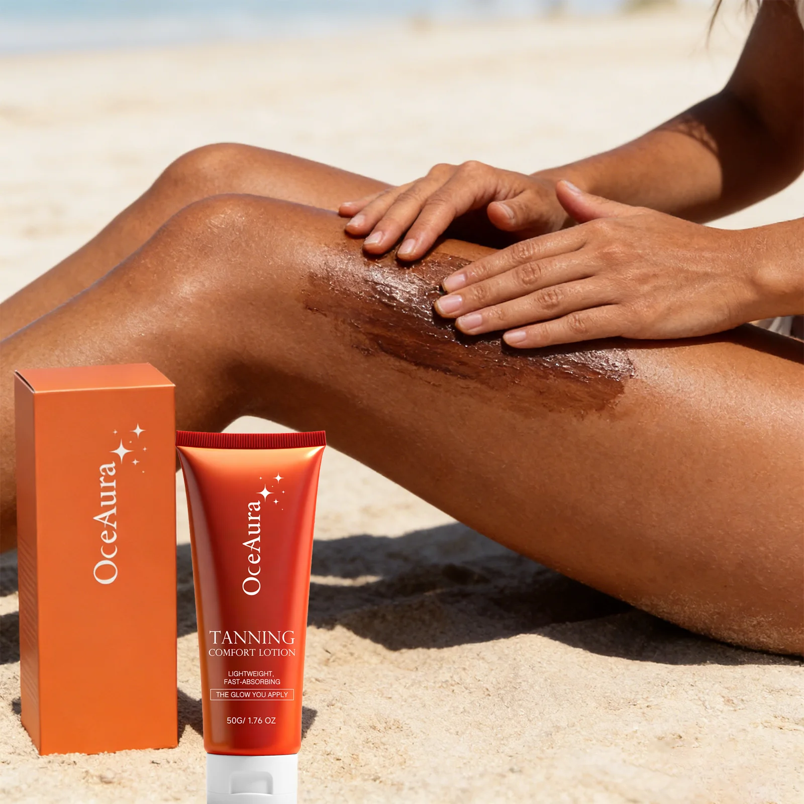 

Питательный лосьон для тела с эффектом автобронзирования, придающий естественное сияние, увлажняющий, быстросохнущий, без разводов, стойкий, увлажняющий, 50 мл, с DHA