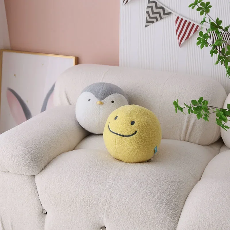 Penguin Plush Toys Cute 24cm Smile Duck Stuffed Dolls Round Soft Plush Toy Throw Pillow Birthday Gift For Kids Home Bed Decor