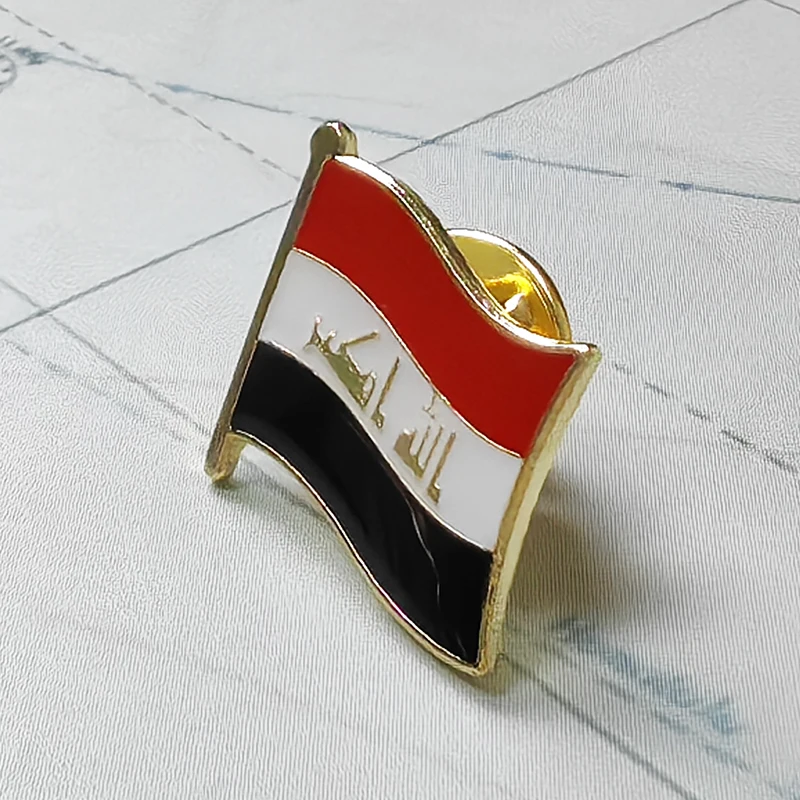 Iraq  National Flag Embroidery Patches Badge Shield And Square Shape Pin One Set On The Cloth Armband   Backpack  Decoration