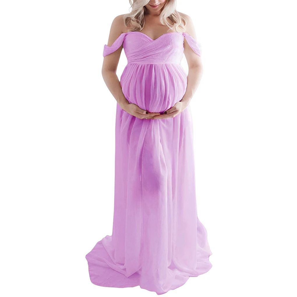 Maternity Photography Dress Gown Front Pregnancy Photoshoot Prop Outfit