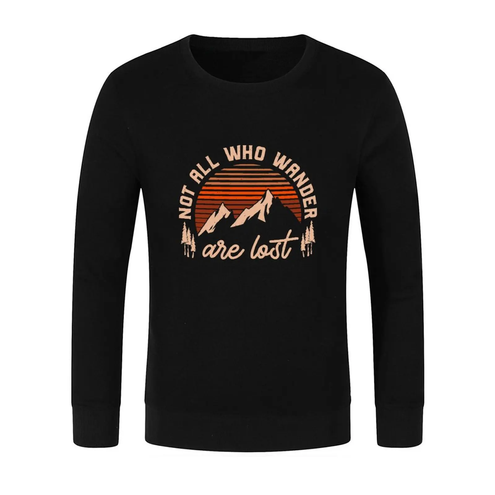 ليس كل ما يهيمون فقدون جرافيك خمر جبل تي شيرت البلوز رجالي مصمم ملابس الرجال معطف بلوزات الرجال