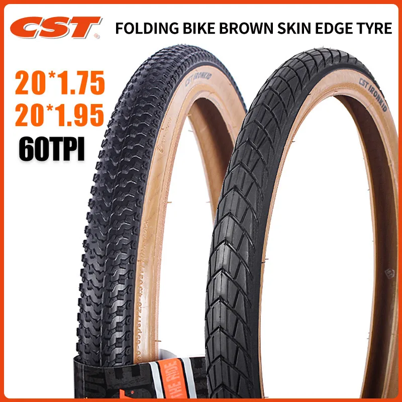 

CST 20 inch Bicycle tires 406 20X1.75 20X1.95 Brown Skin edge retro Folding Bike Tyre C1820D C1959