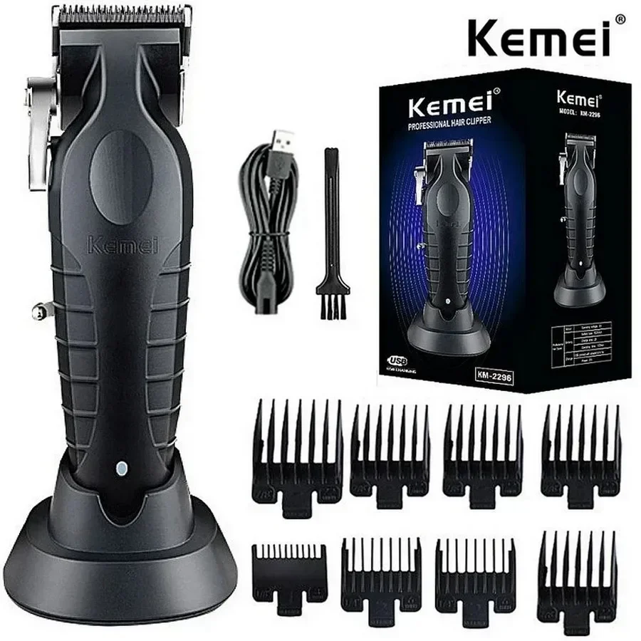 KEMEI 2296 Professional Hair Clippers for Men Cord/Cordless Hair Cutting Kits Hair & Beard Trimmer T Blade Barber Clippers