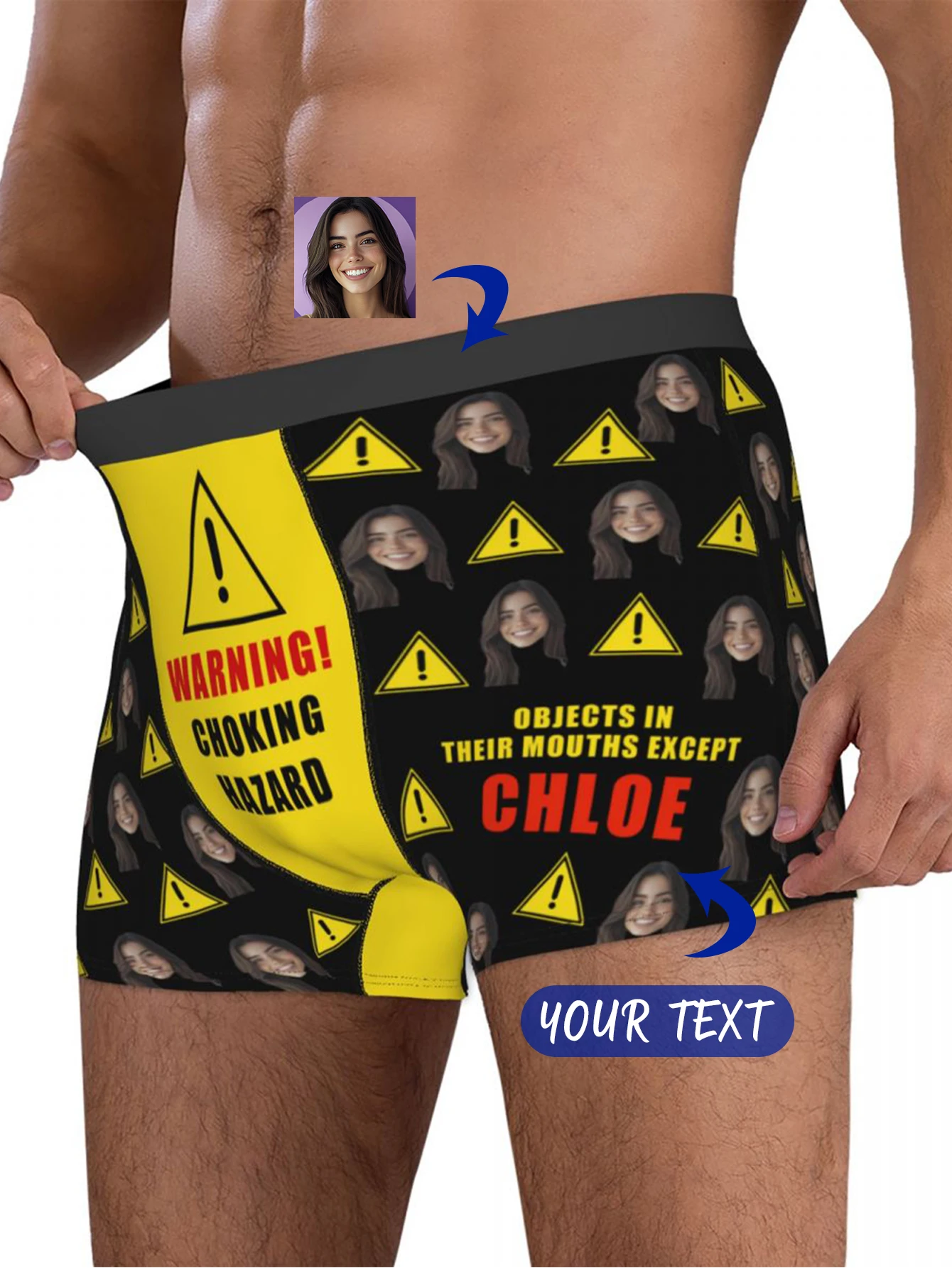 Biancheria intima personalizzata con foto per il viso, boxer personalizzati, regalo di San Valentino da uomo personalizzato per il marito, regalo di anniversario per papà