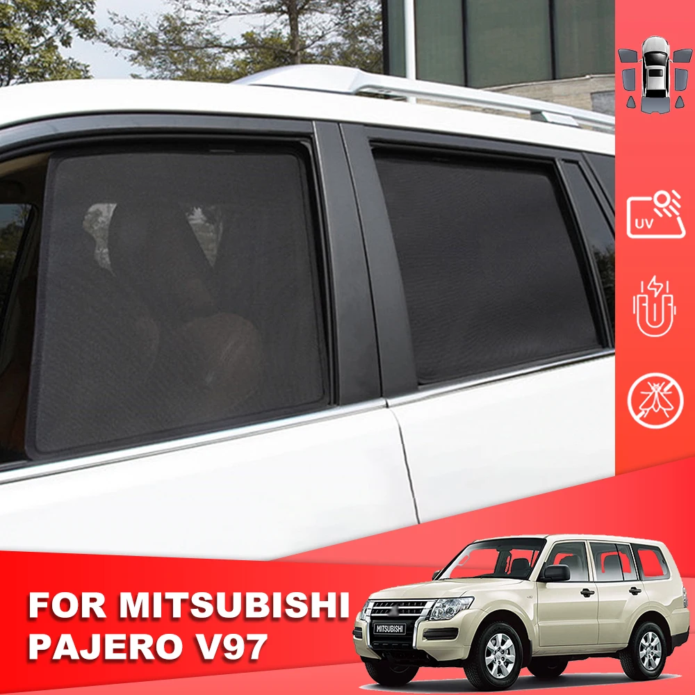 

For Mitsubishi PAJERO Montero V97 2006-2021 Magnetic Car Sunshade Front Windshield Curtain Rear Side Baby Window Sun Shade Visor