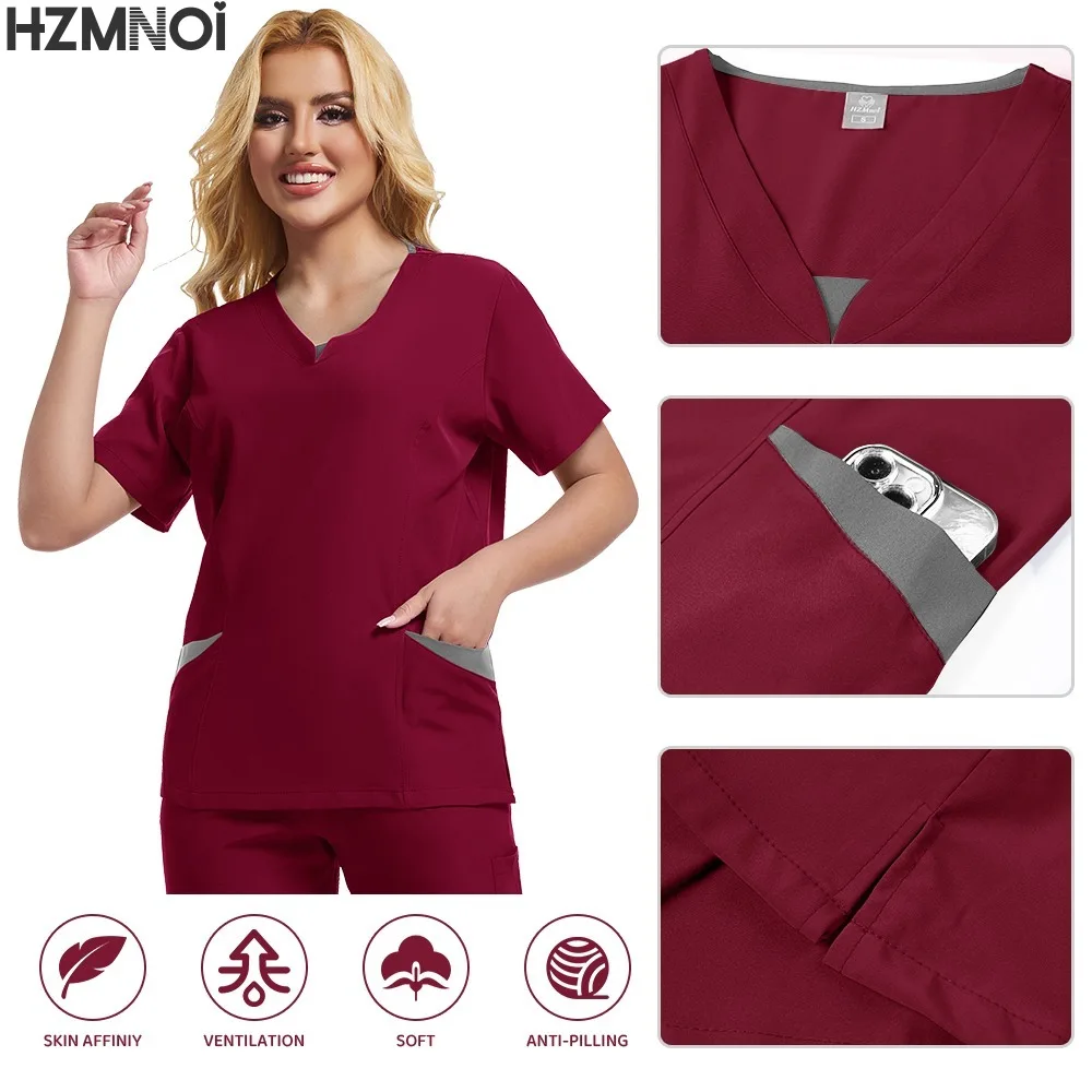 الصيف الحيوانات الأليفة مستشفى التمريض طبيب ملابس العمل الرجال والنساء غسل اليد الملابس بالفرشاة اليدوية مجموعة الملابس