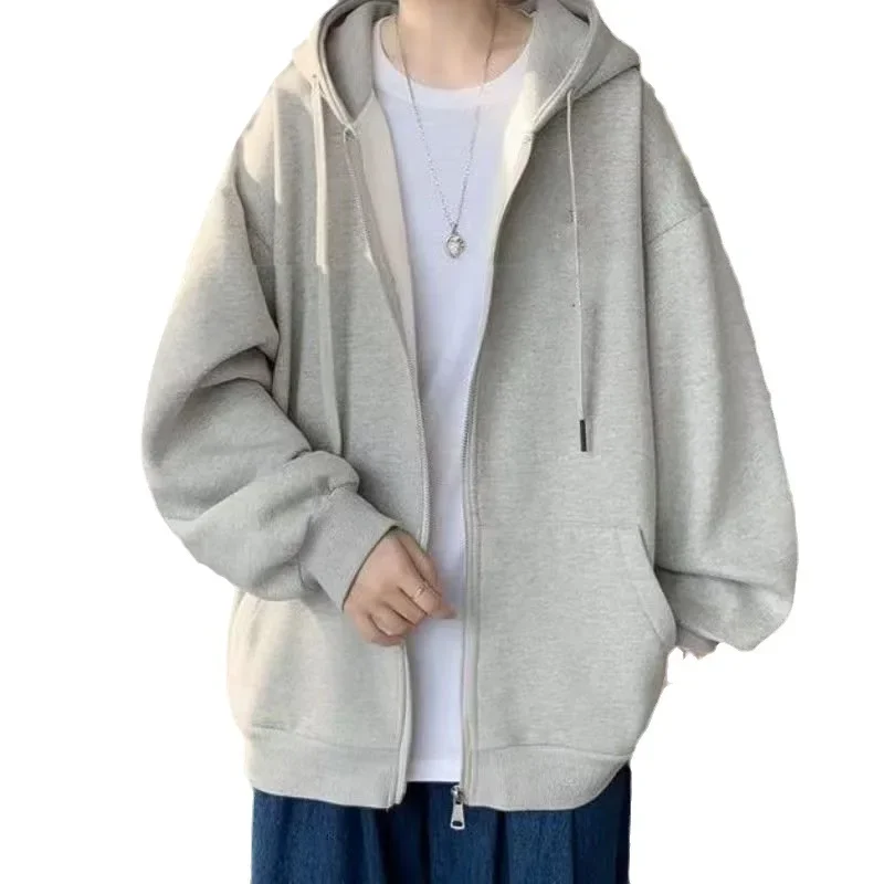 هوديي فضفاض بسحاب مناسب للرجال ملابس رياضية كاجوال خفيفة الوزن مريحة للتنفس نمط ملابس الشارع دعم طباعة شعار مخصص #5