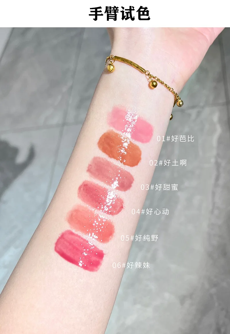 Jelly Mirror Lipstick Makeup Waterproof Non-stick Cup Solid Lip Gloss Clear Long Lasting Love Shape Moisturizing Lipstick Pen