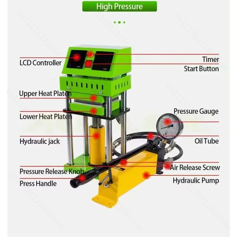 For 12*12cm Dual Heating Plates 15 Ton Hydraulic Heat Press Machine, Hot Press Equipment for Heat Transfer Printing Work