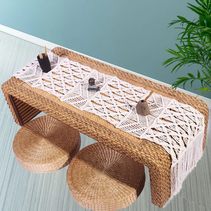 Bohemian Style Hand-woven Table Runner Home Living Room TV Cabinet Cover Towel Literary Style Hotel Banquet Decor Table Runner