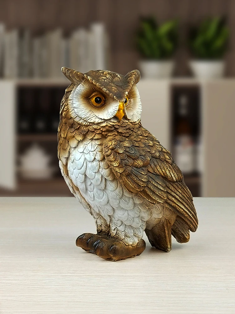 Owl Resin Ornaments Home Sculpture and Figurines Desktop Decoration of Living Room decorative owl sculpture Luxury Animal Crafts