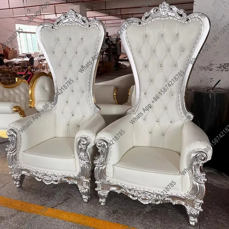 Bn King And Queen High Back Gold Throne Chairs Royal Lux-ury Wedding Chair For Groom And Bride