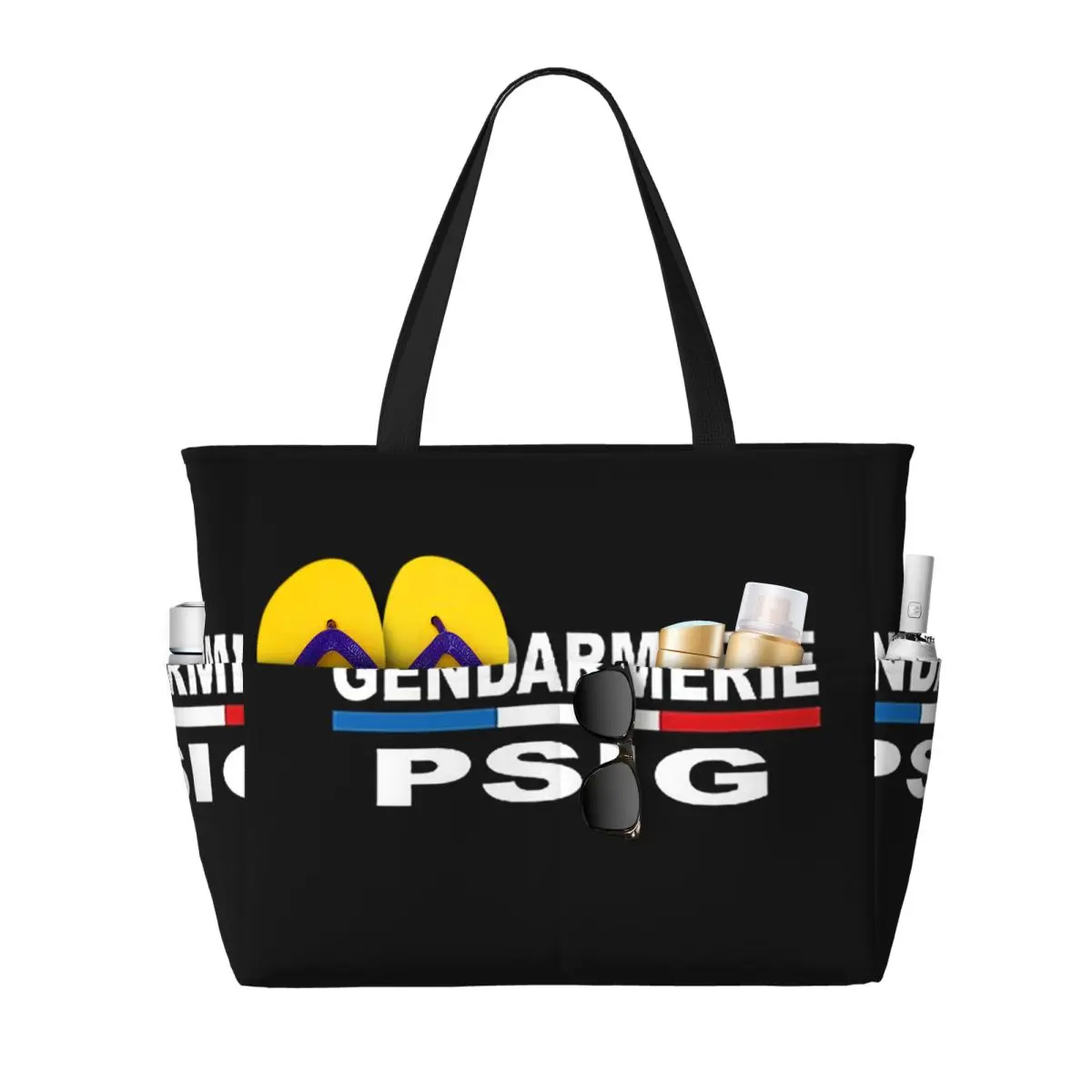 

Пляжная большая сумка с нашивкой PSIG GENDARMERIE, спортивная сумка для спортзала, йоги, большая большая сумка, женская дорожная сумка, сумка для фитнеса