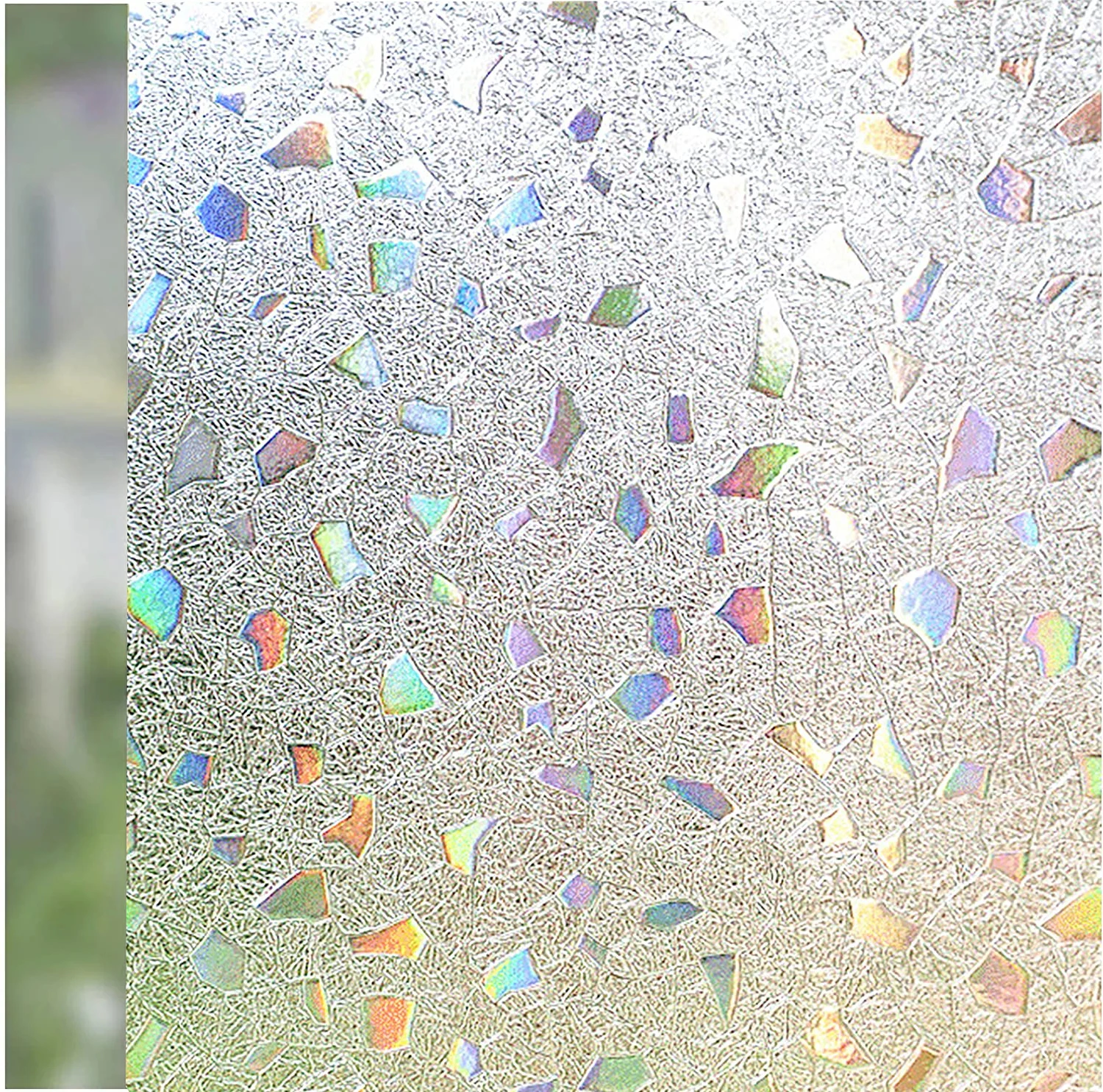 Window Privacy Film Static Glass Window Clings Vinyl 3D Window Decals Rainbow Window Sticker for Glass Door Heat Control Anti UV