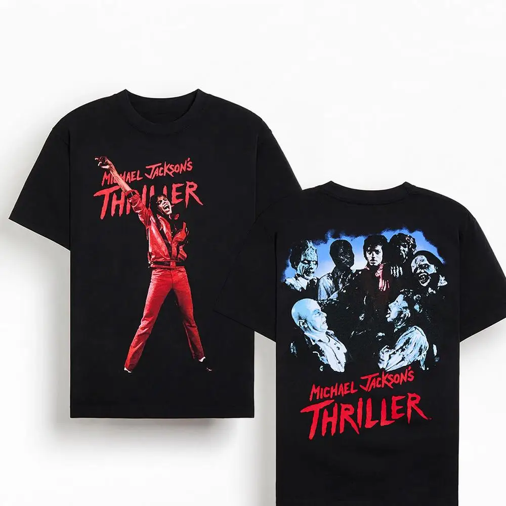 1pc Michael Jackson Thriller Cotton T shirt Unisex Men Women Kids Streetwear Casual Short Sleeve Tops