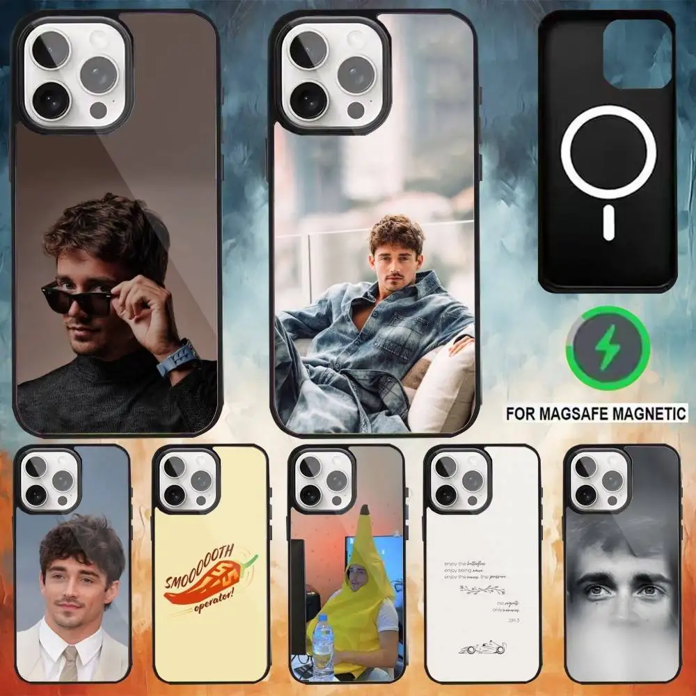 

Racing Driver C-Charles Leclerc Phone Case For iPhone17,16,15,14,13,12,11 Plus,Pro Max Magnetic For Magsafe Wireless Charging