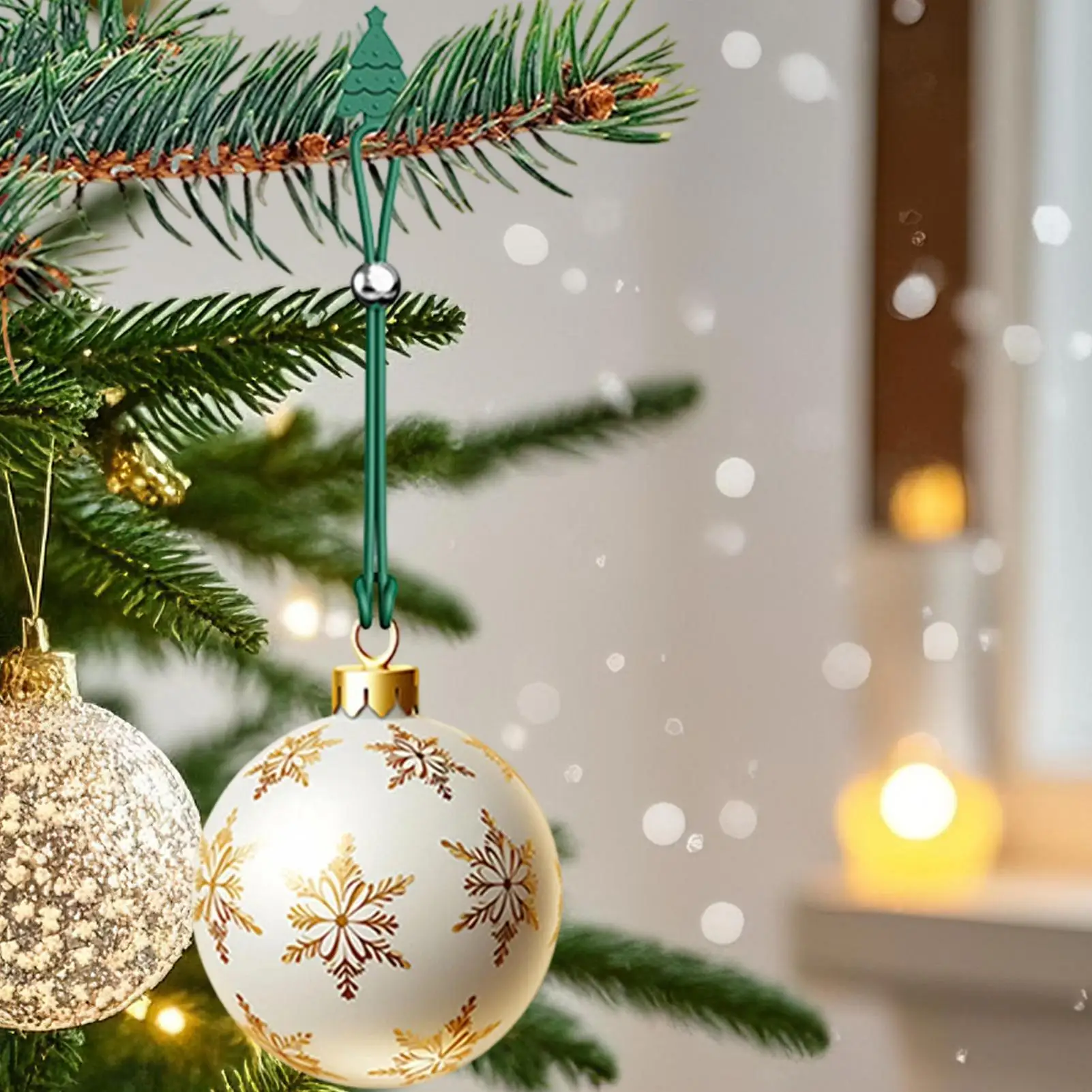 

8pcs Christmas Tree Ornament Hooks Silicone Non-Slip Ties Reusable Decoration Hangers Multi-purpose Data Cable Organizer