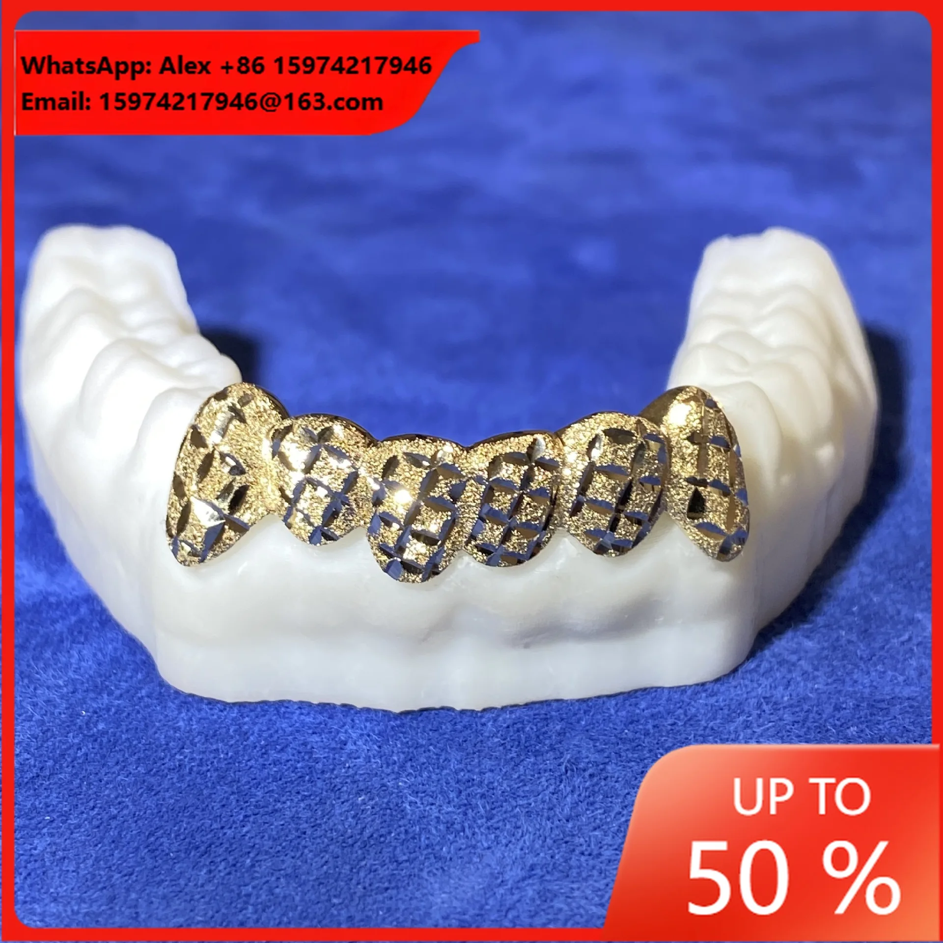 925 Silver Cut Flower Nail Sand Hip-hop Style Dental Decoration, European And American Cross-border Hot-selling