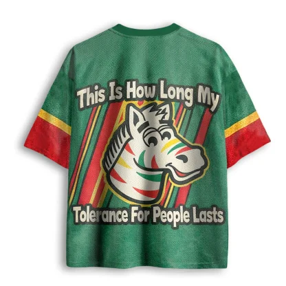 This Is How Long My Tolerance For People Lasts Horse Print Men V Neck Mesh Jersey Tops