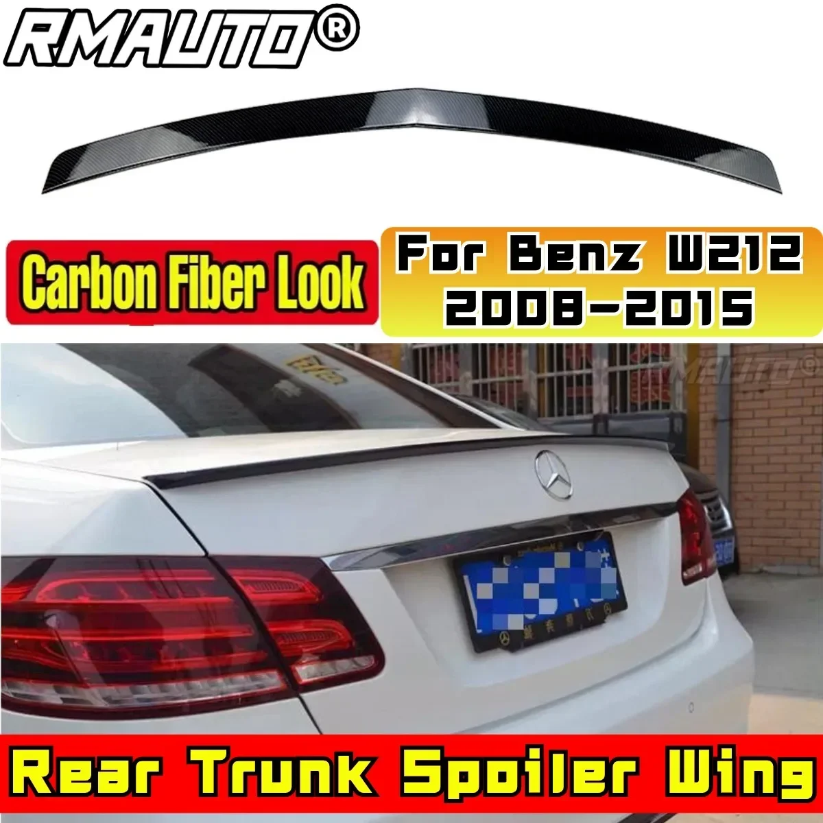 For Mercedes Benz E Class W212 E180 E200 E260 E300 2008-2015 Rear Spoiler Wing Body Kit Car Rear Trunk Spoiler Car Accessories